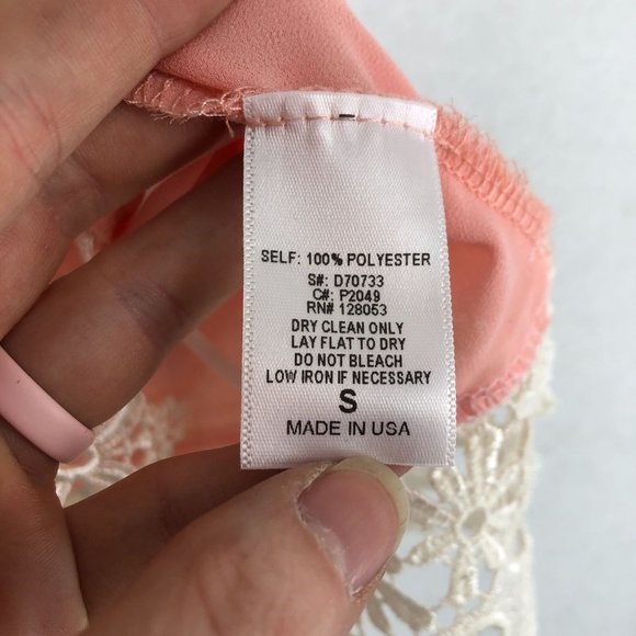 Potter's Pot NWOT Women's Size Small Peach White Lace Trim Sleeveless Camisole - Picture 7 of 10